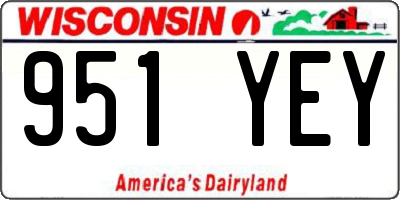 WI license plate 951YEY