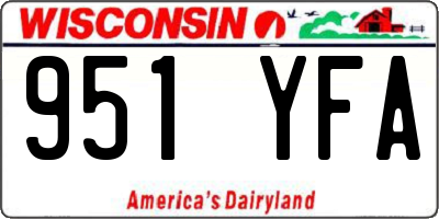 WI license plate 951YFA