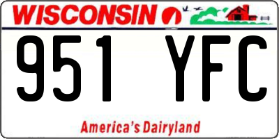 WI license plate 951YFC