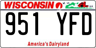 WI license plate 951YFD