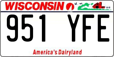 WI license plate 951YFE