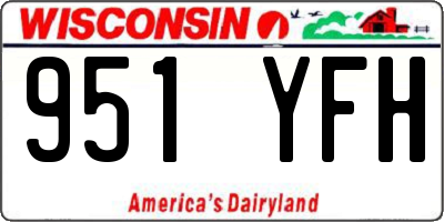 WI license plate 951YFH