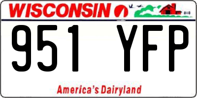 WI license plate 951YFP