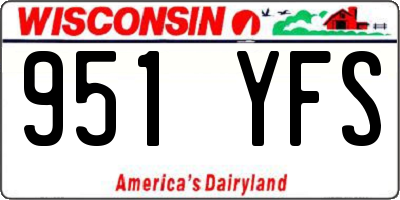 WI license plate 951YFS