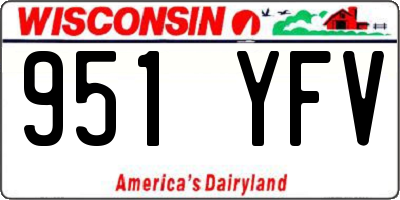 WI license plate 951YFV