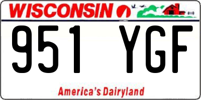 WI license plate 951YGF