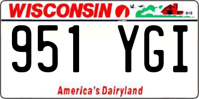 WI license plate 951YGI