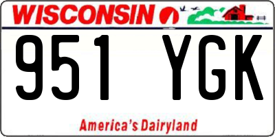 WI license plate 951YGK