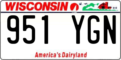 WI license plate 951YGN