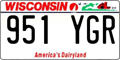 WI license plate 951YGR