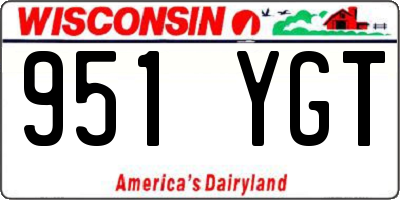 WI license plate 951YGT