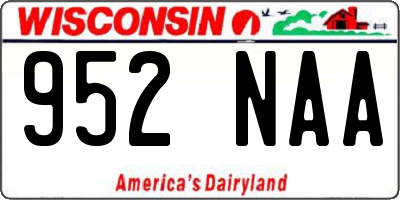 WI license plate 952NAA