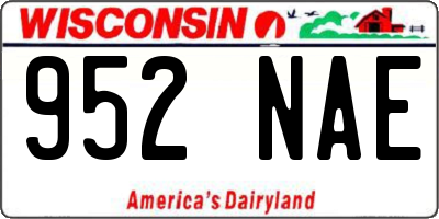WI license plate 952NAE