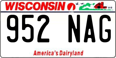 WI license plate 952NAG