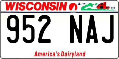 WI license plate 952NAJ