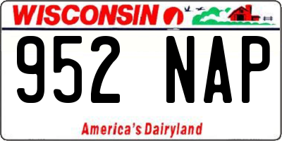 WI license plate 952NAP
