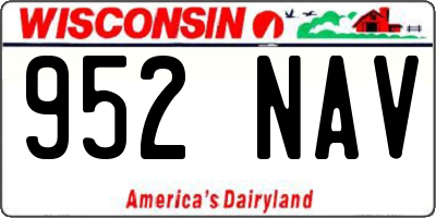 WI license plate 952NAV