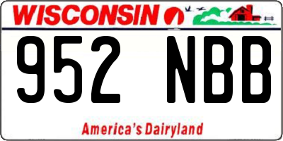 WI license plate 952NBB