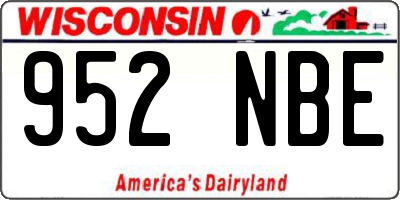 WI license plate 952NBE