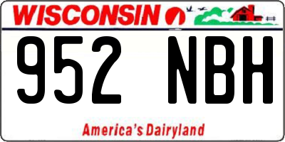 WI license plate 952NBH