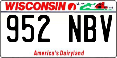 WI license plate 952NBV