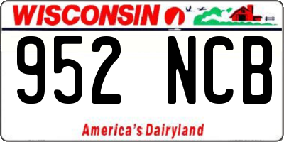 WI license plate 952NCB