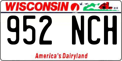WI license plate 952NCH