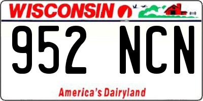 WI license plate 952NCN