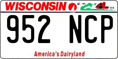 WI license plate 952NCP