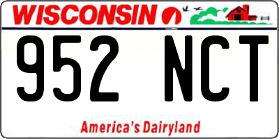 WI license plate 952NCT