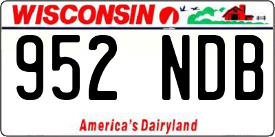 WI license plate 952NDB