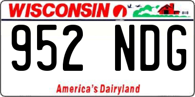 WI license plate 952NDG