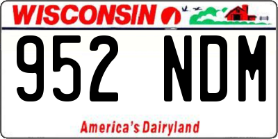 WI license plate 952NDM