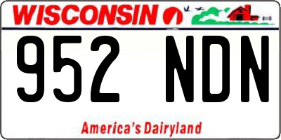 WI license plate 952NDN