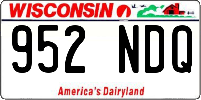 WI license plate 952NDQ