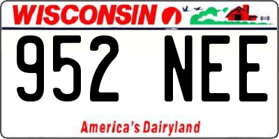 WI license plate 952NEE