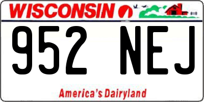 WI license plate 952NEJ