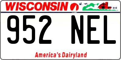 WI license plate 952NEL