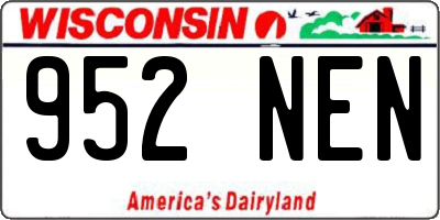 WI license plate 952NEN