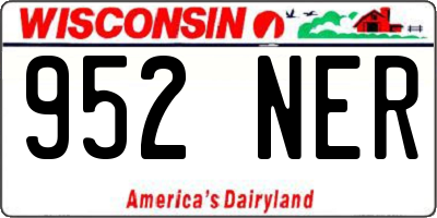 WI license plate 952NER