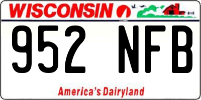 WI license plate 952NFB