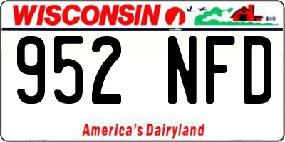WI license plate 952NFD