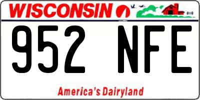 WI license plate 952NFE