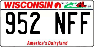 WI license plate 952NFF