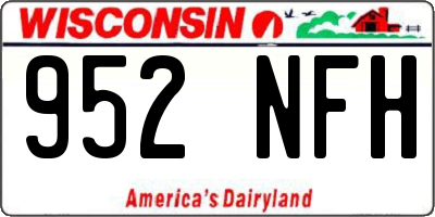 WI license plate 952NFH