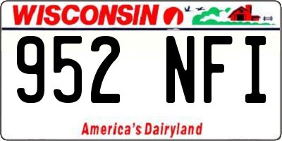 WI license plate 952NFI