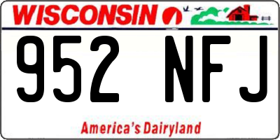 WI license plate 952NFJ