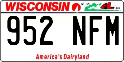 WI license plate 952NFM