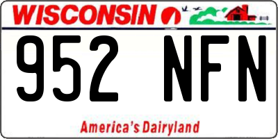 WI license plate 952NFN