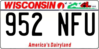 WI license plate 952NFU